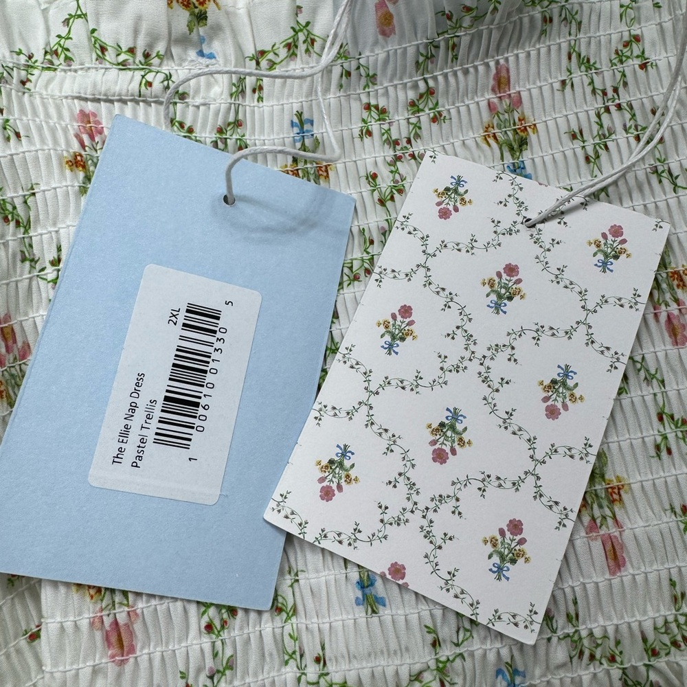 🌸🪻⭐️RARE: BNWT Hill House Ellie Nap Dress in Pastel Trellis Plus Size 2XL 🪻🌸 - Picture 3 of 10